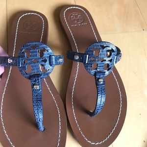 TORY BURCH Miller Sandals - Navy - Size 6.5